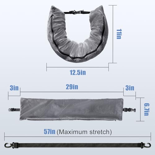 Stuffable Travel Pillow for Extra Luggage, Velvet Travel Neck Pillow Storage Bag with Adjustable Neck Size, Fits About 6 T-Shirts Travel Essentials Multifunctional Sleeping Rest Cushion - size: 1PACK
