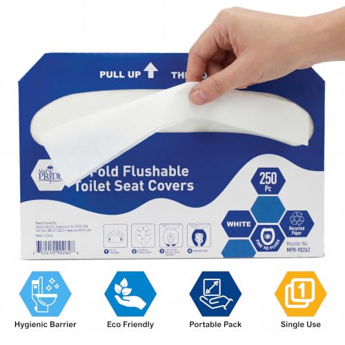 MED PRIDE Disposable Toilet Seat Covers,Flushable,Septic Safe,250 Count