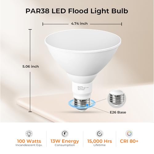 GvvooHome Soft White PAR38 LED Flood Light Bulbs Outdoor, 100W Equivalent - color: Soft White, size: 2 Pack