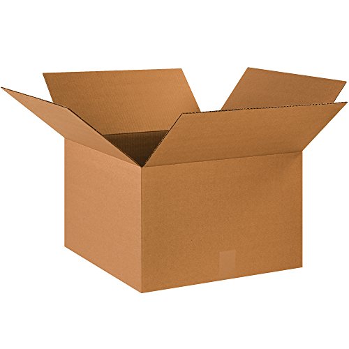BOX USA 25 Pack of Heavy-Duty Corrugated Cardboard Boxes, 18" L x 18" W x 12" H, Kraft, Shipping, Packing and Moving - style: Heavy-Duty