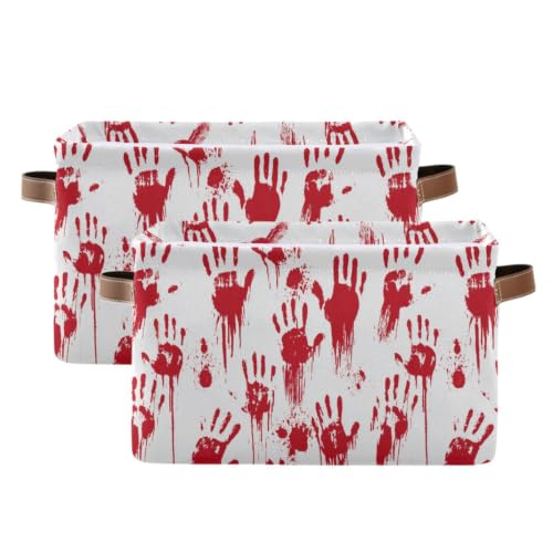 Halloween Skull Hand Rectangular Storage Basket Organizer Bin Shelf Baskets For Clothes Gifts For Home Office Dorm - color: Halloween Skull Hand