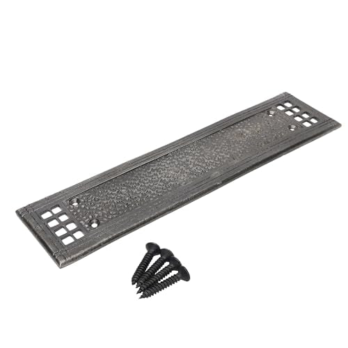 SKANDH Heavy Duty Iron Push Plate | Rust-Resistant Black Door Push Plate for Home, Office & Commercial Use | Durable Metal Door Protector with Screws | Stylish Hardware Fitting (Antique Pewter)
