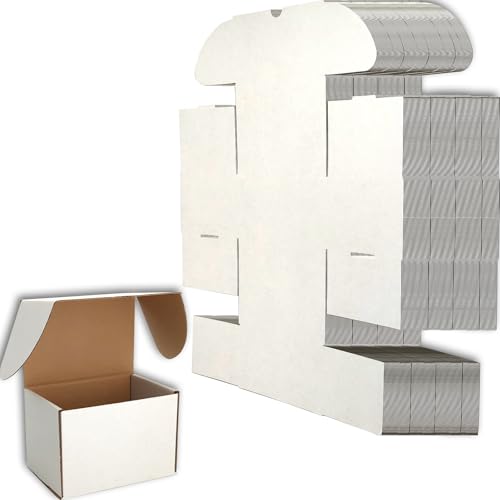 6x4x4 Shipping Boxes Set of 25, White Mailer Corrugated Cardboard Box - color: White, size: 6"x4"x4"/25-pack