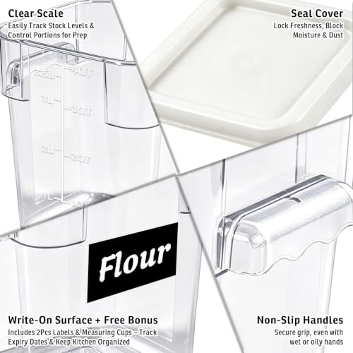2 Pack 4QT Commercial Clear Food Storage Containers with Lid, NSF - color: White, size: 4Qt-2 Pack