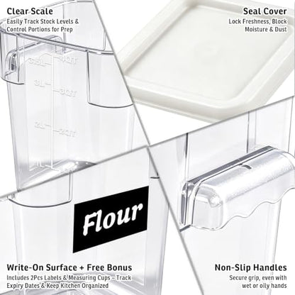 2 Pack 4QT Commercial Clear Food Storage Containers with Lid, NSF - color: White, size: 4Qt-2 Pack