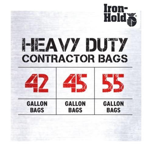 Contractor Trash Bags - 55 Gallon, 15 Bags, Wing Tie Closure, 3 MIL Thick, Gusseted Bottom, Black - Heavy Duty Industrial Strength Garbage Bags