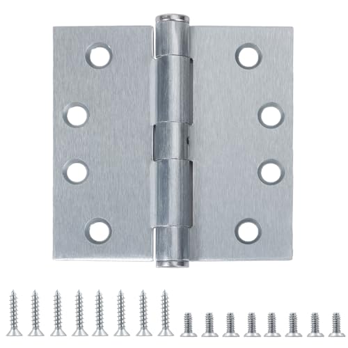 TDCHINGES Exterior Door Hinges 4 Inch x 4" NRP Heavy Duty Satin Chrome - color: Satin Chrome, size: 1 Pack