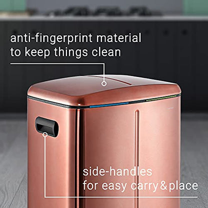 happimess Marco 10.6 Gal Double Bucket Step Trash Can, Rose Gold - color: Rose Gold
