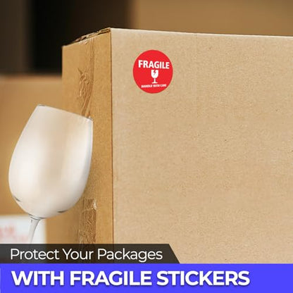 StickerJet Fragile Stickers Sheet – (20pcs, 2x2) High-Visibility Handle with Care Labels, Strong Adhesive Vinyl Decals for Shipping, Packaging, and Protection – Made in USA - size: 2x2 Inch, style: 20 Stickers - Sheet