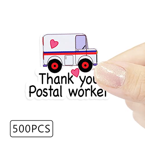Wailozco Thank You Postal Worker Sticker,Thanks Mail Carrier Sticker 500 Labels Per Roll - color: Thank You Postal Worker