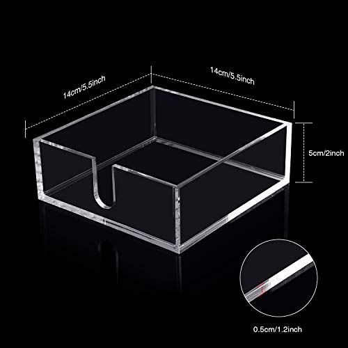 Boao 2 Pieces Acrylic Cocktail Napkin Holder, 5.5 x 5.5 Inch - size: 5.5 x 5.5 Inch