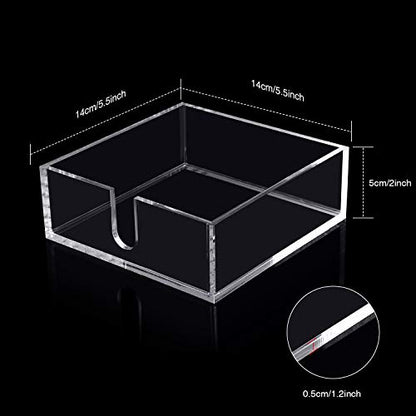 Boao 2 Pieces Acrylic Cocktail Napkin Holder, 5.5 x 5.5 Inch - size: 5.5 x 5.5 Inch