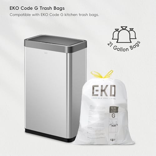 EKO Mirage X 80 Liter / 21.1 Gallons Motion Sensor Trash Can or Recycling Bin, Automatic Large Kitchen Trash Can Touchless, Stainless Steel - size: Mirage X 80 liter - Stainless Steel