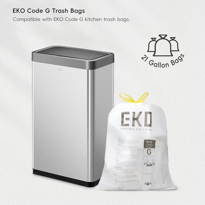 EKO Mirage X 80 Liter / 21.1 Gallons Motion Sensor Trash Can or Recycling Bin, Automatic Large Kitchen Trash Can Touchless, Stainless Steel - size: Mirage X 80 liter - Stainless Steel