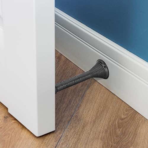 Ravinte Door Stoppers, 48 Pack Black Spring Door Stops with Rubber Bumper - color: Black