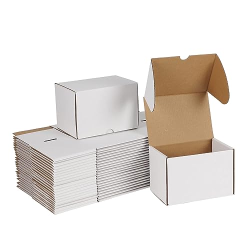 ZBEIVAN 6x4x3 White Shipping Boxes Set of 40, Corrugated Cardboard Mailer Boxes for Packaging Small Business Mailing Gifts - color: White, size: 6x4x3