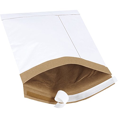 Aviditi White Self-Seal Padded Mailers, 7 1/4" x 12", Peel and Seal Closure, Fiber Cushioned Envelopes for Protecting Items During Shipping and Mailing, Case of 25 - color: White