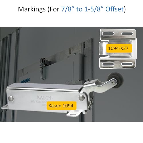 Awoco 1094 Hydraulic Door Closer, Exposed Mounting with 1094-X27 Adjustable Wide Hook (7/8" to 1-5/8" Offset) for Walk-in Coolers/Freezers by Kason - style: Exposed closer with 7/8"to 1-5/8" Hook