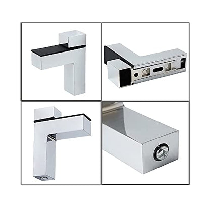 AWEN 12pcs Solid Metal Adjustable Wood/Glass Shelf Bracket Wall Mount, Shelf Holders，3-28mm Thick Adjustable Shelf Bracket, 25lbs Load，Polished Chrome - size: Polished Chrome-12PCS