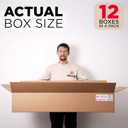 Extra Large Moving Boxes 49"L x 13"W x 9"H, Pack of 12 - color: Pack of 12, size: Extra Large 49x13x9"