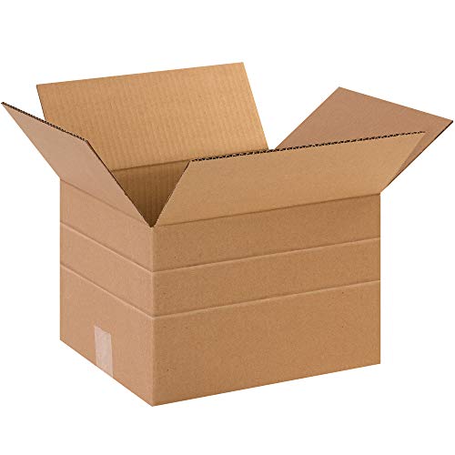 Aviditi MD151210 Multi-Depth Corrugated Cardboard Box 15" L x 12" W x 10" H, Kraft, for Shipping, Packing and Moving (Pack of 25)