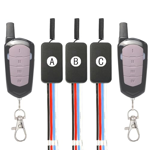 3 Way Mini Wireless Light Switch Kit,DC5V-30V 3A Relay - size: 5V-30V-3A-3Way-Mini Switch
