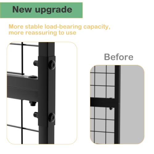Grid Wall Panels Display Stand - Metal Shelving with 30 Hooks for Vendor Events Art Panels Heavy Duty Floor Standing Movable Detachable Retail Display Stand Wire Grid Tower for Easy Transport(2pcs) - size: 2pcs