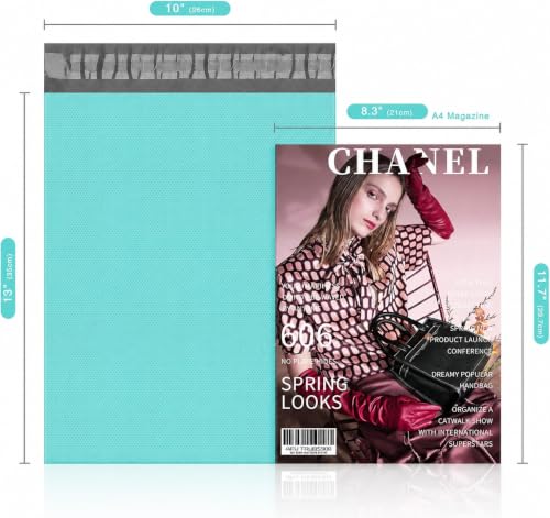 Fuxury Poly Mailers 10x13" 100 Pcs,Durable Shipping Bags Embossed Dots Teal - size: 10x13" 100pcs