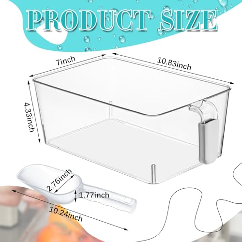 Havawish Ice Storage Bin and Flexible Scoop Set Plastic Freezer Bin - color: Gray, size: 10.83 x 7 x 4.33 in, style: Classic