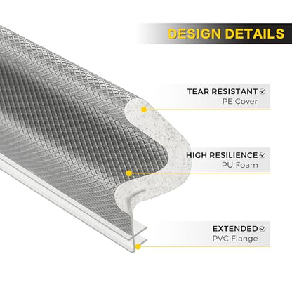 Ravinte Weather Stripping Door Seal, Q-Shaped Kerf Foam Strip, 19.8FT, Grey - color: Gray, size: 19.8 feet