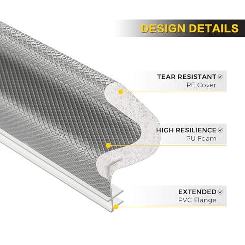 Ravinte Weather Stripping Door Seal, Q-Shaped Kerf Foam Strip, 26 FT, Grey - color: Gray, size: 26 Feet