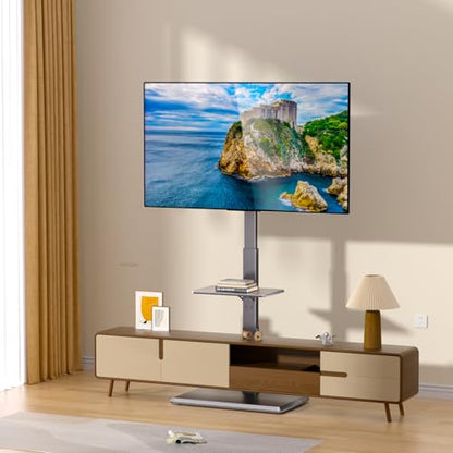 TV Floor Stand with Power Outlet & Removable Shelf for 32-75 Inch TVs - style: TCP01-2-M-A01
