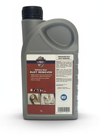 CLEAN MY STEEL Stainless Steel Rust Remover – Food Area Safe Cleaner, (1 Liter) - size: 33.8 Fl Oz (Pack of 1)
