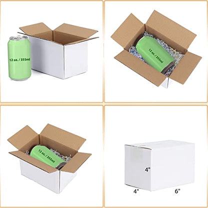 Calenzana 6x4x4 Shipping Boxes Set of 50, White Corrugated Cardboard Box for Mailing Packing Gifts Small Business - size: 6x4x4, style: 50 Pack