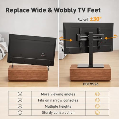 Perlegear Universal Swivel TV Stand Base for 32–70 inch TVs to 88lbs - size: 32-70 Inch