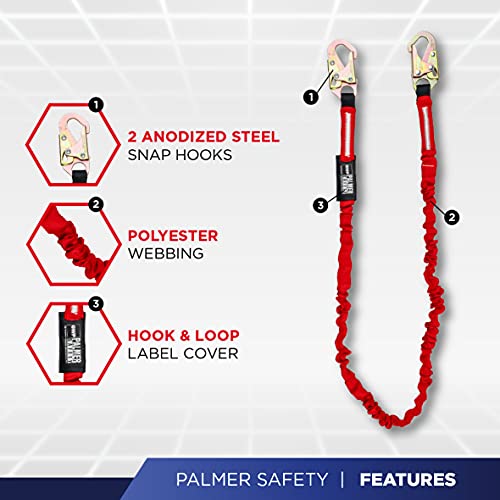 Palmer Safety Hammerhead 5pt Safety Harness Back Padded, QCB Chest, Tongue Buckel Legs Straps, Back & Side D-Rings - color: Blue Slk, size: Medium