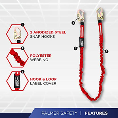 Palmer Safety Hammerhead 5pt Safety Harness Back Padded, QCB Chest, Tongue Buckel Legs Straps, Back & Side D-Rings - color: Blue Slk, size: XX-Large