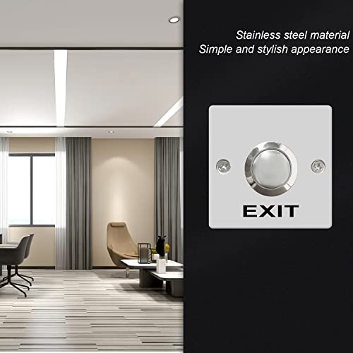 mxuteuk Door Access Control System Momentary Push Button Switch Zinc Alloy Panel Door Exit Button Push DC12V 3A G020-ZF - color: Silver-A
