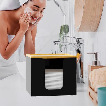 VITVITI Disposable Face Towel Holder for Clean Skin Club, Acrylic Box Black - color: Black 1