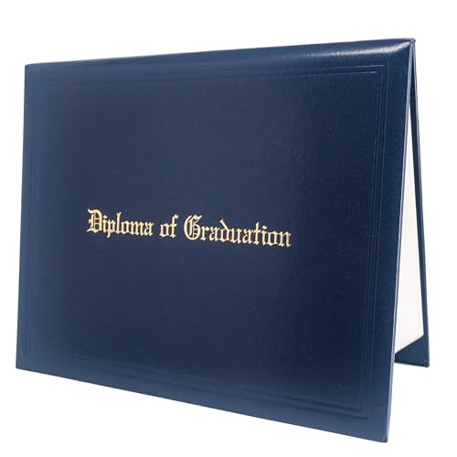 GraduationMall 11"x14" Imprinted Padded Diploma Cover Certificate Holder Navy - color: Navy+graduation