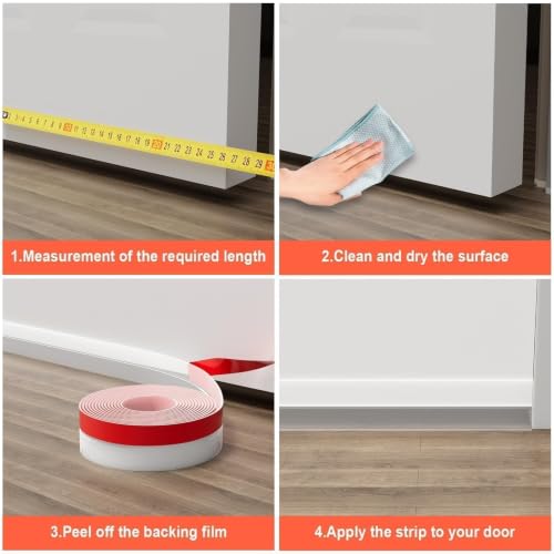 Silicone Weather Stripping Door Seal, 2 in x 20 ft, Self Adhesive - color: Clear, size: 2 Inch x 20 Feet