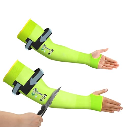 Schwer 2 Pairs 18in A6 Cut Resistant Arm Sleeves for Gardening, S901 - color: Yellow, size: 18 In-2 Pairs