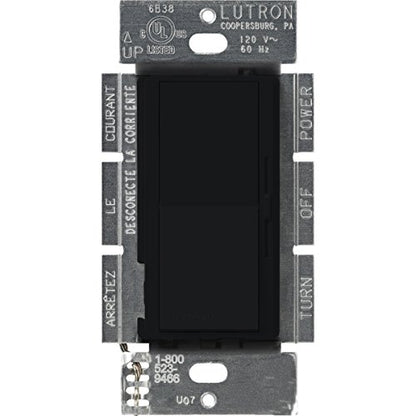 Lutron Diva Dimmer Switch for Incandescent Bulbs, 1000-Watt/Single-Pole Preset, DVSC-10P-MN, Midnight - color: Midnight