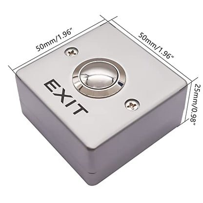 mxuteuk Door Access Control System Momentary Push Button Switch Zinc Alloy Panel Door Exit Button Push DC12V 3A G020-ZF - color: Silver-A