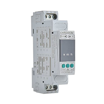 CNAODUN Cyclic Time Delay Relay Digital Display HYCRT8S-J1 AC/DC 24-240V Button Adjustment Cycle Time Relay DIN Rail Mount Type - size: HYCRT8S-J1,Single Output Cycle Delay