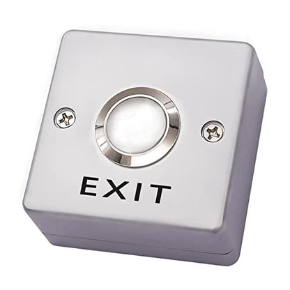 mxuteuk Door Access Control System Momentary Push Button Switch Zinc Alloy Panel Door Exit Button Push DC12V 3A G020-ZF - color: Silver-A