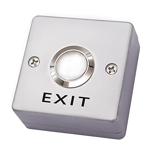 mxuteuk Door Access Control System Momentary Push Button Switch Zinc Alloy Panel Door Exit Button Push DC12V 3A G020-ZF - color: Silver-A