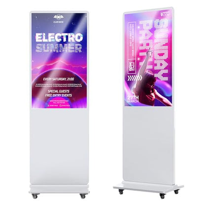 43'' Digital Signage Display Smart Android LCD Sign Kiosk Electronic Menu Board Advertising Display Screen Monitor HDMI WiFi USB 4K Media Video Player (Non Touch Screen,White) - color: White, size: 43-Inch, style: Non-touch Screen