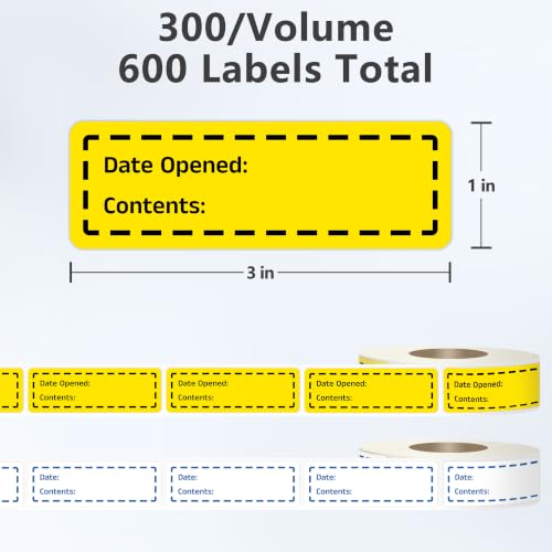 600 Pcs 1 inch X 3 inch Restaurant Quality Shelf Life Food Rotation Labels, Self-Adhesive Removable for Reusable Containers, Food Safety Date Sticker, Leftover Labels (AllYellow1X3inch) - style: AllYellow1X3inch