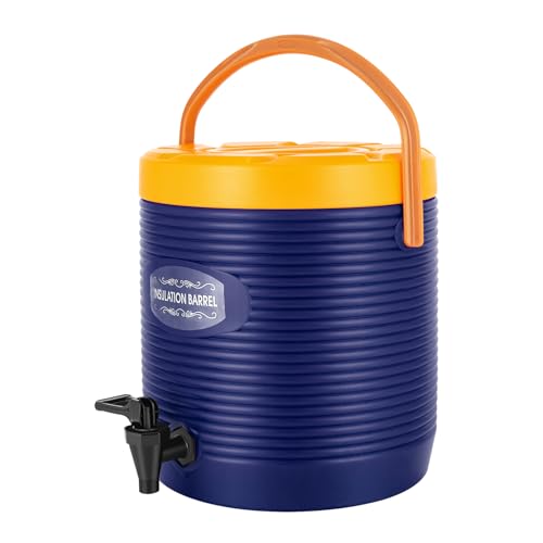 Insulated Hot Beverage Dispenser for Parties, 3.5 Gallon Ice and Hot Drink Dispenser with Spout, Portable Water Dispenser for Coffee Chocolate Tea Milk Cocoa (Blue, 3.5 Gallon) - color: Blue, size: 3.5 Gallon